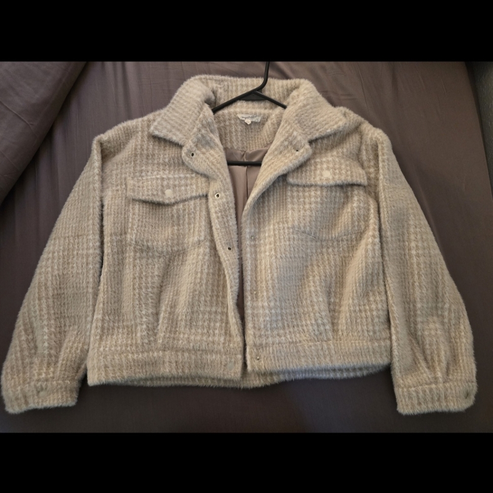 Women's Light Pink Houndstooth Jacket